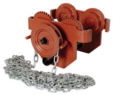 Vestil E-MT-2-C Manual Chain Geared Trolley, 2,000lb,2-1/2'x5-1/2'' Beam Flange