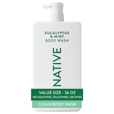 Native Body Wash Eucalyptus & Mint Sulfate Free Cleanser 36 oz