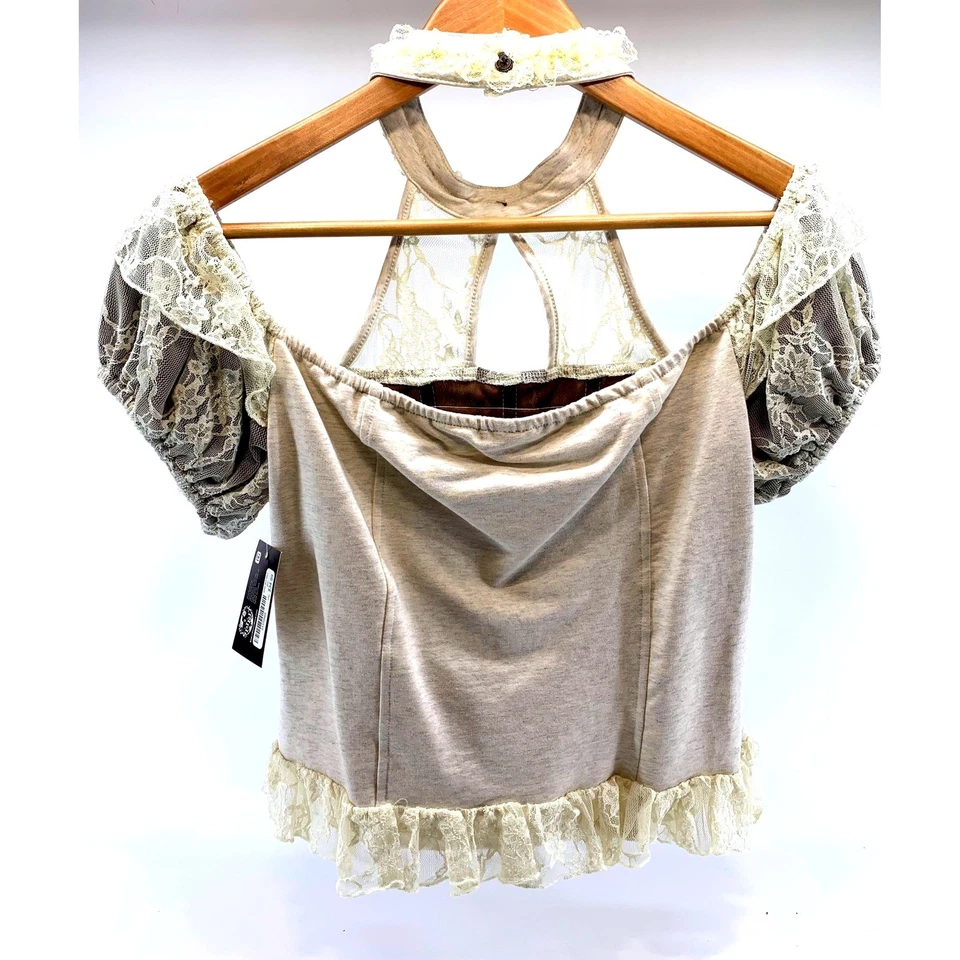 Готический Лолита стимпанк кружева холодные плечи оборки верхний косплей большой - Изображение 2 из 4