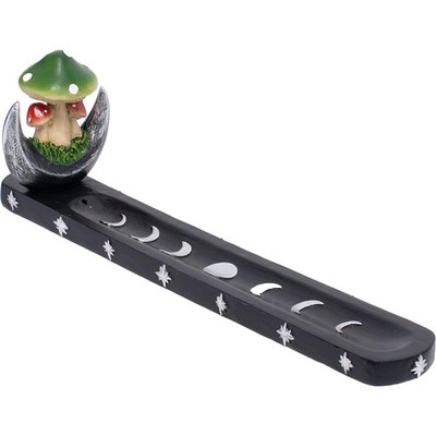 Mushroom Moonphase Burner   10.6'' Nature & Lunar Resin Stick Holder