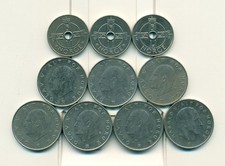 10 - 1 KRONE COINS from NORWAY - 1974/78/82/83/90/91/93/97/99/2009 (3 TYPES)