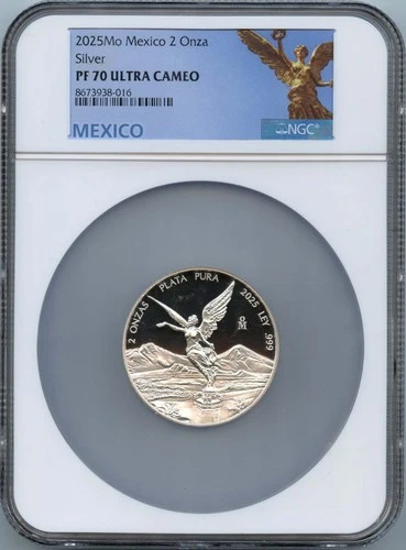 2025 Mo Mexico 2 Onza Libertad Silver NGC PF70UC Low Mintage 300