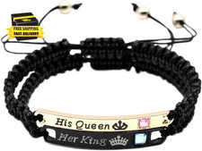 His Queen Her King Bracelets for Couples Matching Couple Bracelets for Boyfriend
