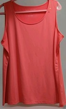 Susan Graver Modern Essentials Womens Size XL Tank Coral Liquid Knit Stretch LNC