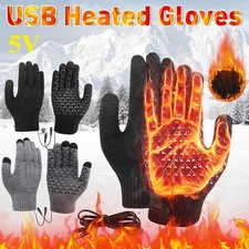 Heated Gloves Electric Rechargeable Battery Hand Warm Windproof Thermal Winter