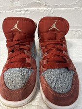 Nike Air Jordan One Mid SE Denim Red . Boys Size 11 C.