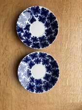 VINTAGE RORSTRAND SWEDEN MON AMIE BLUE & WHITE SAUCERS Marianne Westman DESIGN