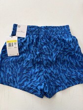 Nike One Girls Small Standard Fit Lined Shorts Dri-Fit Blue Animal Run NWT 38