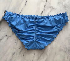 Victoria's Secret Swim Bikini Bottom Nwt Blue Ruffled Ruffle Cheeky
