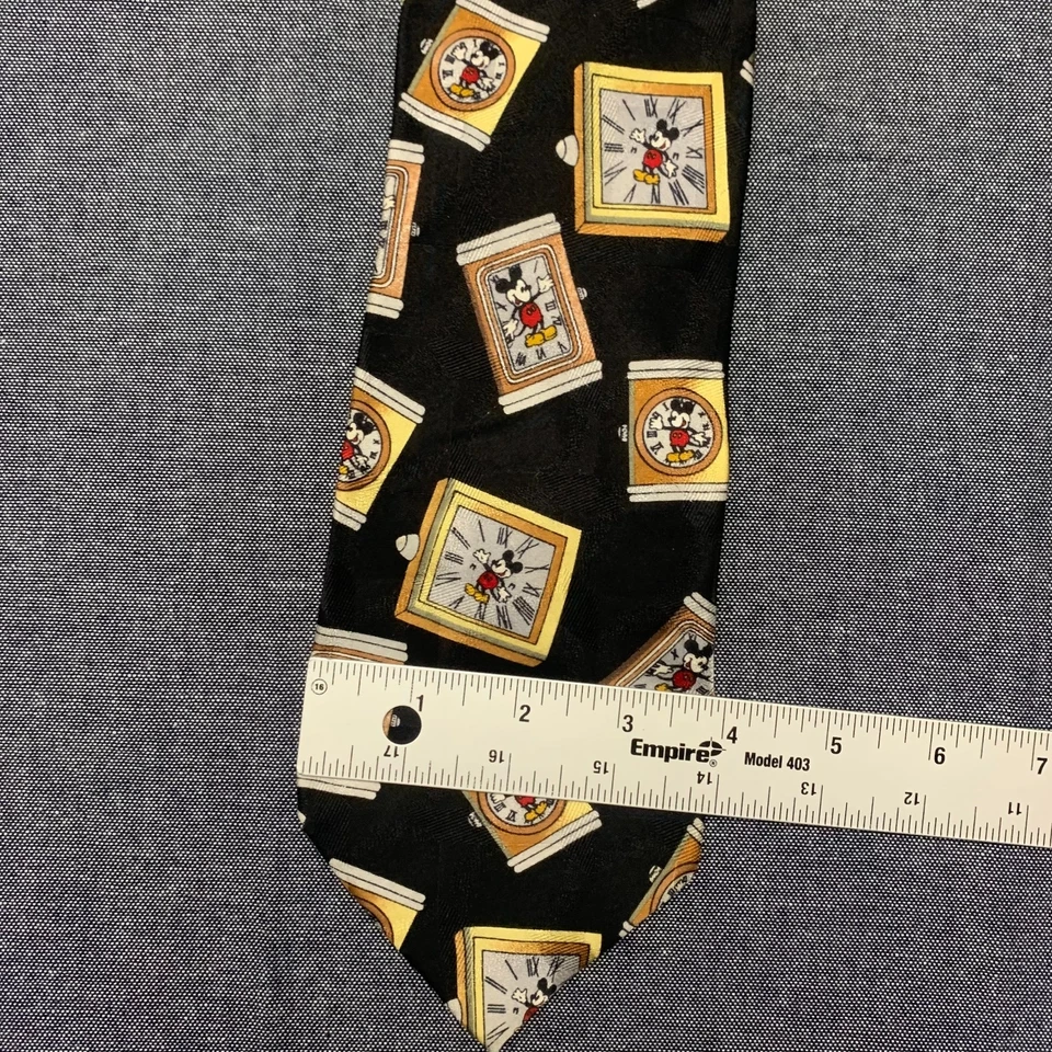 Corbata para hombre Atlas Design talla uno negra Mickey Mouse Disney prendas para el cuello de seda MB Foto 4 de 4