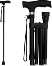 RMS Folding Cane - Foldable Walking Cane with Adjustable Height - Collapsible an