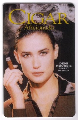 Demi Moore: Cigar Aficionado Make-A-Wish Benefit w/Paper Folder 9/96 Phone Card