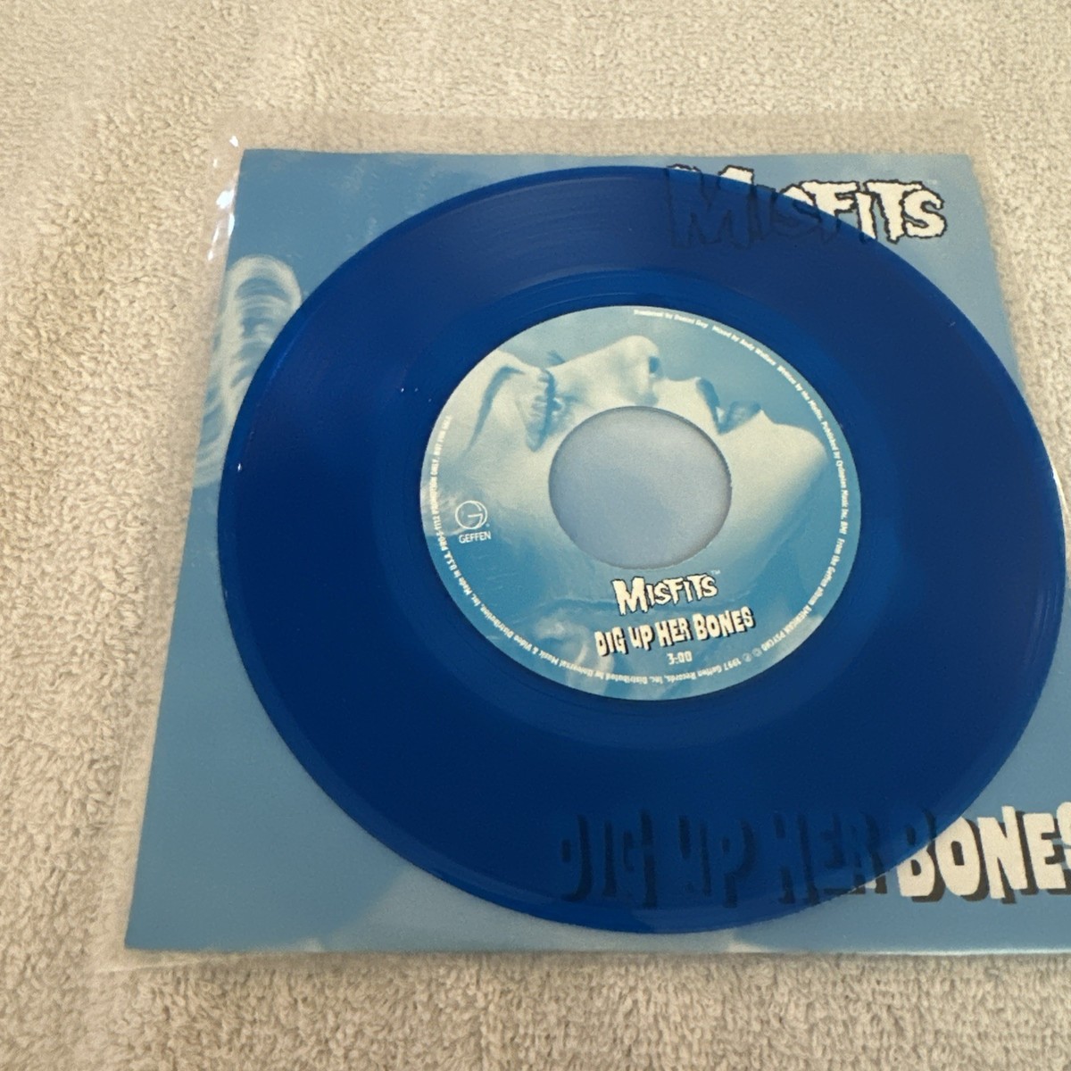 Rare Misfits “Dig Up Her Bones” 7” Promo Blue Vinyl Punk Samhain