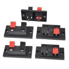 5Pcs Red and Black Spring Push Type Audio Terminal Board Connector