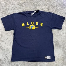 St Louis Blues Shirt Mens Large NHL Hockey Team Issue CCM Authentic Tee