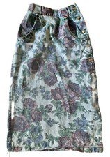 Long Denim Skirt Women  s size 5 Rose Floral Stonewashed Jean Boho Everyday
