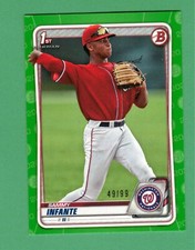 2020 BOWMAN DRAFT SAMMY INFANTE GREEN PAPER PARALLEL 49/99 NATIONALS