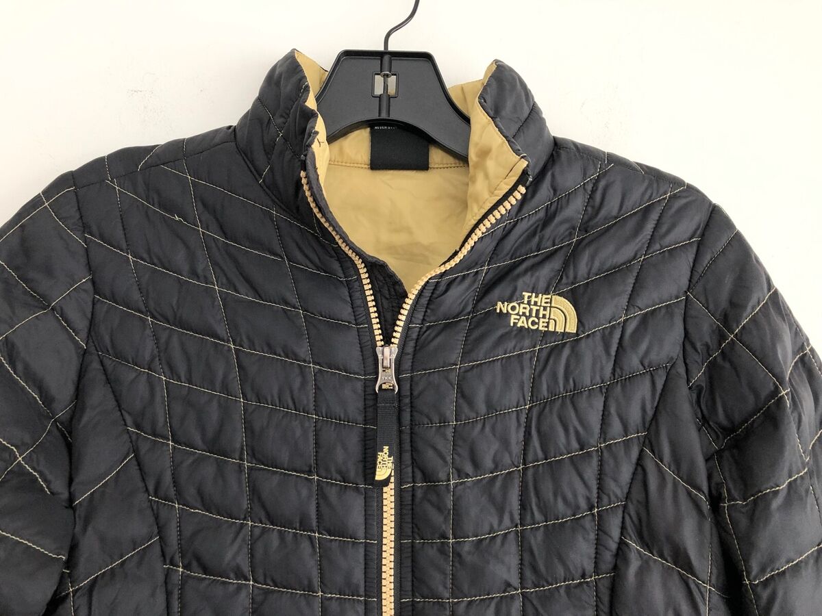 The North Face Zip-Front Poly Fill Jacket Black w/Tan The North Face Zip-Front Poly Fill Jacket Black w/Tan