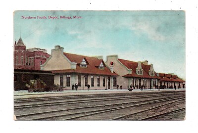 BILLINGS, MT ~ NORTHERN PACIFIC RAILROAD DEPOT, HEDRIX PUB ~ 1903-06