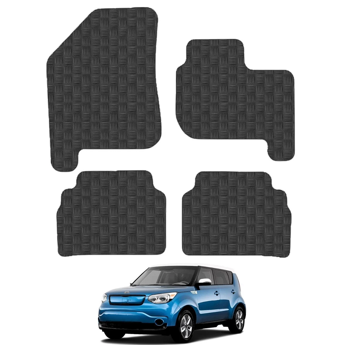 Kia Soul EV 2016 2019 Car Floor Mats Rubber Tailored Fit 4pcs Set