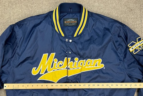 Giacca Bomber Team Spirit Vintage University Of Michigan Ricamata Team Taglia XXL - Foto 10 di 13