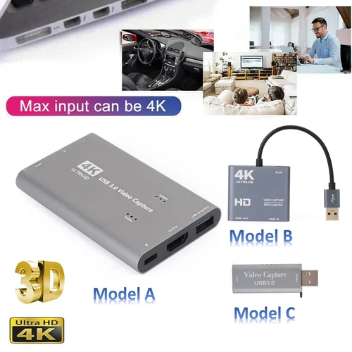4K 1080p 60fps HD to USB 3.0 Video Capture Card Game Recorder Plug And Play S8
