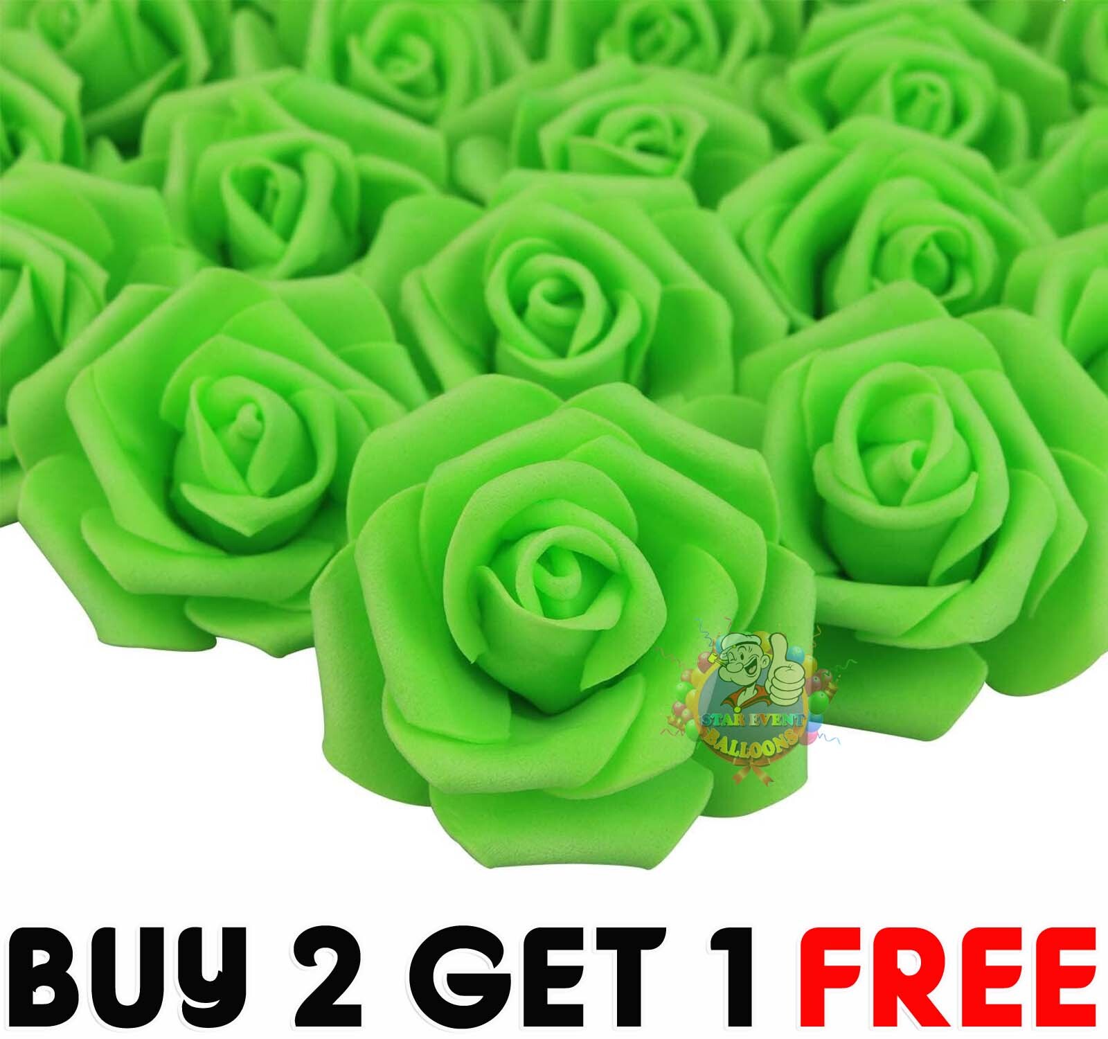 100 Pcs Large 6CM Artificial Flowers Foam Rose Heads Wedding Party