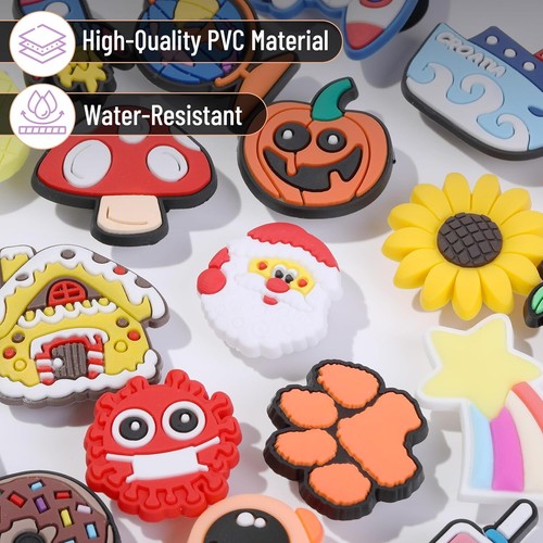 Different Charms, 30, 50, 60 Pcs, PVC Random Different Charms, Decoration Charms - Picture 3 of 13