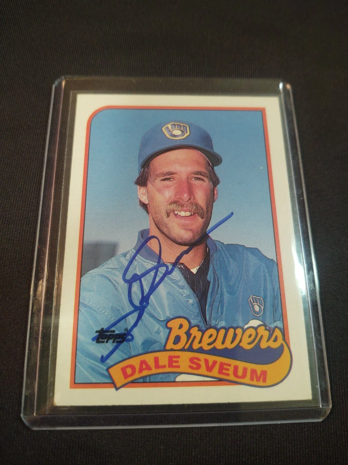 Dale Sveum Milwaukee Brewers 1989 Topps #12 Autographed Baseball Card
