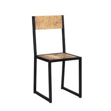 UP-Cycled Industrial Metal & Wood Chair- Set of 2 for Office Desk & Dining Room