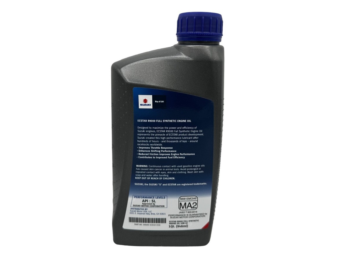 Suzuki Ecstar 10W40 R9000 Full Synthetic Motor Oil 1 QUART 990A0
