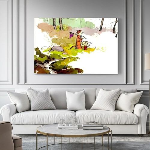 Calvin und Hobbes Leinwand Wandbild Kunstdruck - Kinder Cartoon gerahmt Wandbehang - Bild 10 von 11