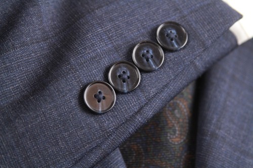 Calvin Klein Men's Blazer Jacket Size 36S Slim-Fit Blue plaid Wool Blend E04541 - Picture 5 of 8