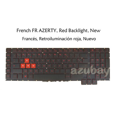 New Laptop Keyboard for HP Omen 17-AN 17-AN000 17-ANxxx NSK-XH0BQ, Red Backlight