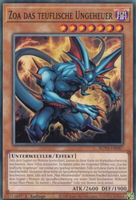 Zoa das teuflische Ungeheuer ROTA-DE007 Common Rage of the Abyss Yugioh Karte