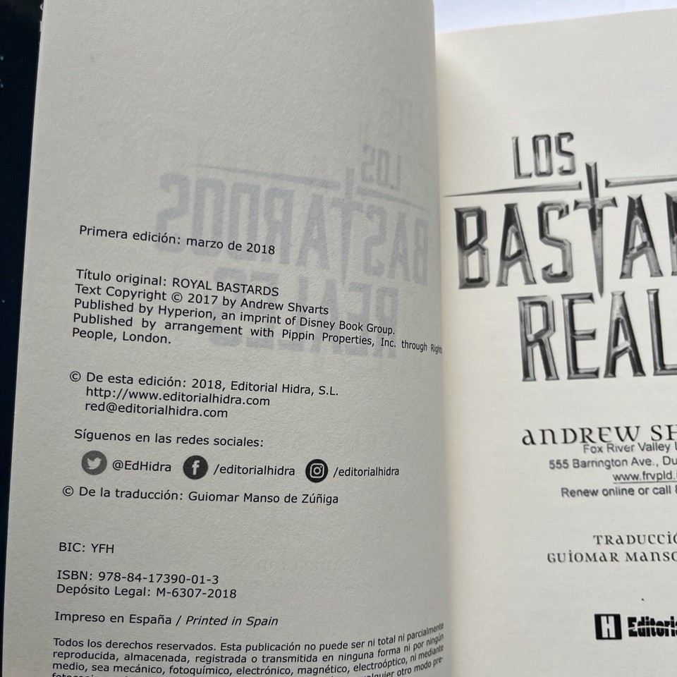 Andrew Shvarts Ciudad de los Bastardos / Bastardos Reales Ex Libris
