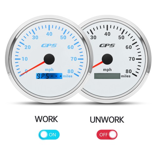 110MM GPS Speedometer 0-80MPH&Tachometer 0-8000RPM Gauge for Boat Car Truck US - Picture 8 of 17