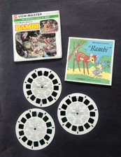 Vintage Disney Bambi GAF Viewmaster Stereo Pictures 21 3 discs Storybook 1976
