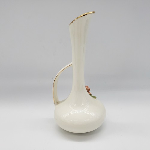 1952 Porcelain Pitcher Bud Vase Hand Decorated w Capodimonte Flowers Signed - Picture 5 of 12