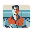 Mouse Pad (Rectangle) Professional Bowler Block Print Orange Blue Design 8