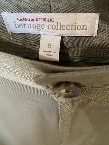 Banana Republic Heritage Collection Size 6 Military Green Cargo Pants - Picture 7 of 10
