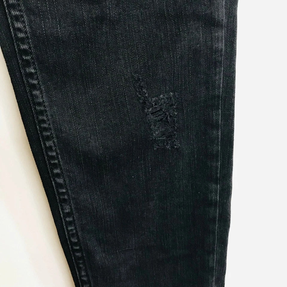 NWT French Connection Rebound Ripped Knee Skinny Jeans Size 0 Black Gray Stretch - Image 4 of 4