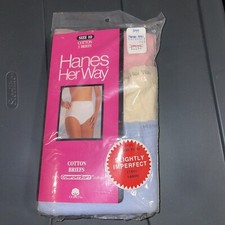 HANES HER WAY Comfortsoft Cotton 3 Pack Briefs Size 10 Slightly Imperfect NEW