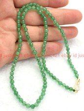 Genuine Natural 4mm Light Green Jade Round Beads Gemstone Necklace 16-28 in