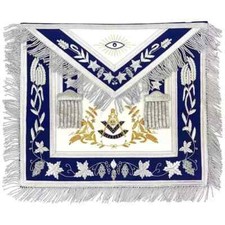 Past Master Blue Lodge Apron White Blue Hand Embroidery Masonic Freemason Regali