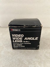 AMBICO VIDEO WIDE ANGLE LENS 0.6 MODEL V-0315 w/ box, case, and paperwork
