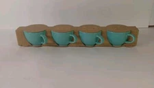 Made In Portugal Teal  Colored Espresso Cups Set Of 4.  New In Box