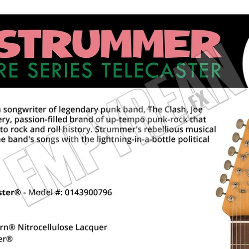 Joe Strummer Telecaster Fender Signature Series Guitar Specs Wall Art Print - Picture 7 of 9