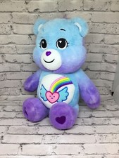 Care Bears Dream Bright Bear 14" Rainbow Heart Blue Purple Plush