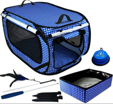 Collapsible/Portable Cat Cage/House/Carrier w/Litter box, water food bowl New